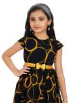 Black Printed Frock For Girls 