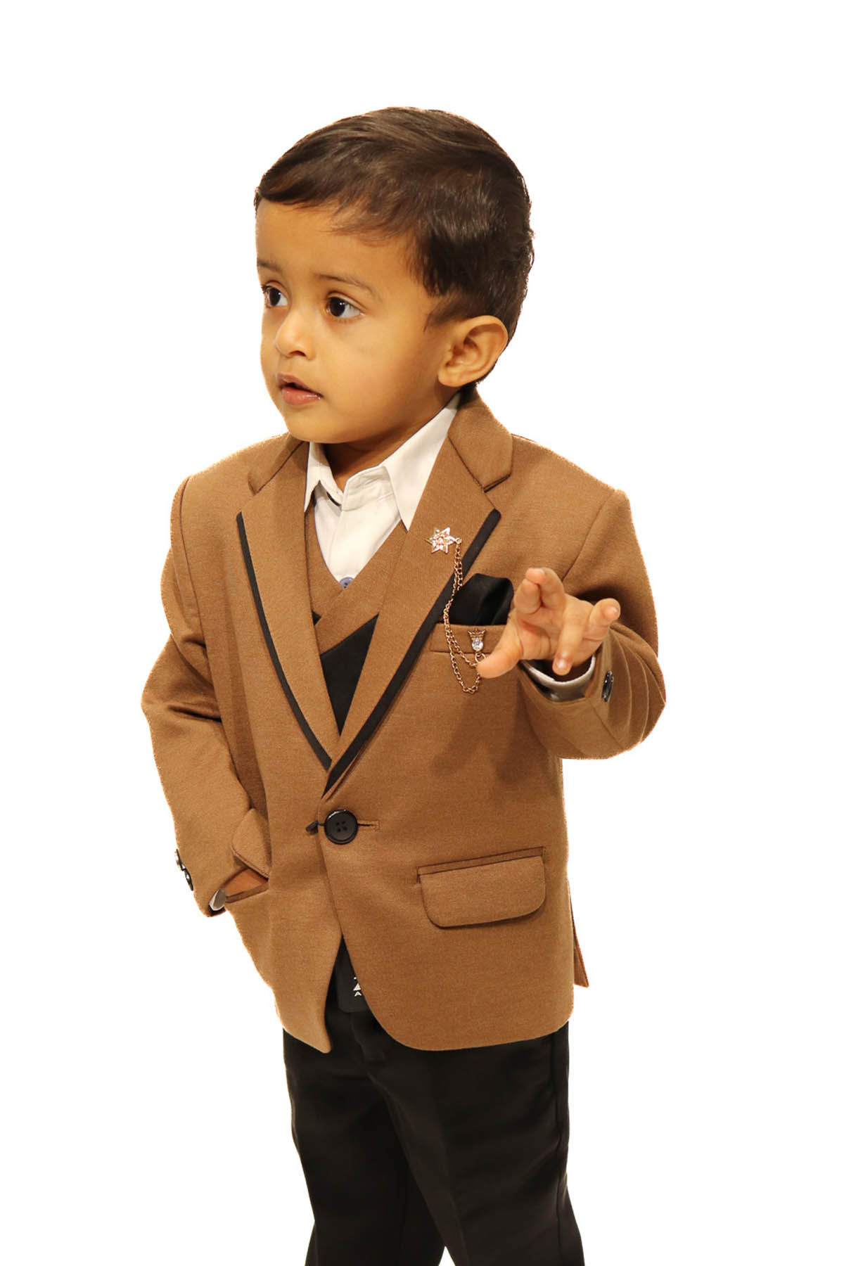 Brahmin Boy|boys Double Breasted Suit Set - Solid Color Blazer & Pants For  Formal Events