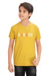 Mustard printed Half Sleeves T-Shirt For Boys 