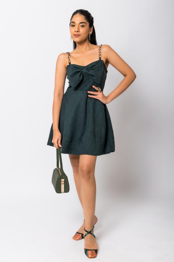 Kala Kendra Green Party Wear Short Midi For Women