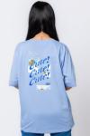 Lavendar Oversized Back Printed T-Shirt For Women 